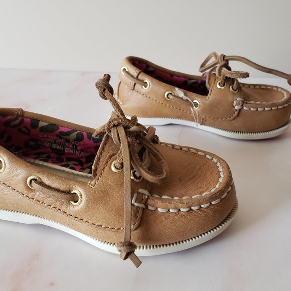 New *SPERRY* Baby Girl *Audrey* Brown Leather Loafers Shoes US 5M UK 4.5  EU 21 - Picture 4 of 7
